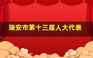 瑞安市第十三届人大代表