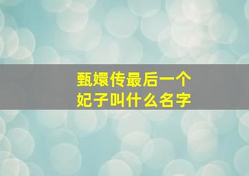 甄嬛传最后一个妃子叫什么名字