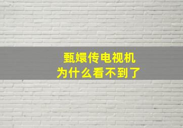 甄嬛传电视机为什么看不到了