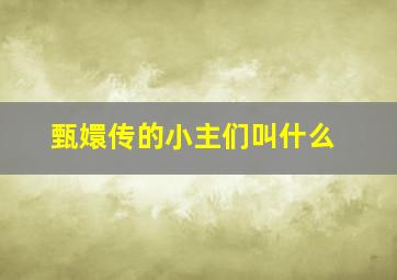 甄嬛传的小主们叫什么