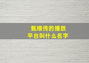 甄嬛传的播放平台叫什么名字