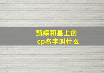 甄嬛和皇上的cp名字叫什么