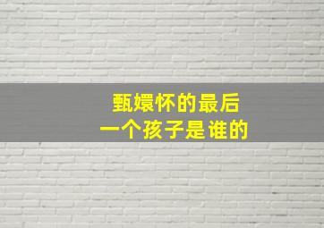 甄嬛怀的最后一个孩子是谁的