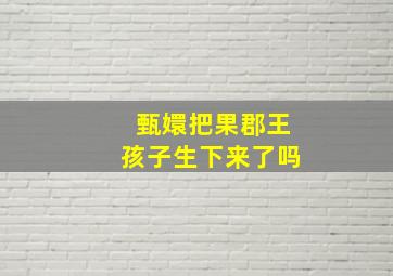 甄嬛把果郡王孩子生下来了吗