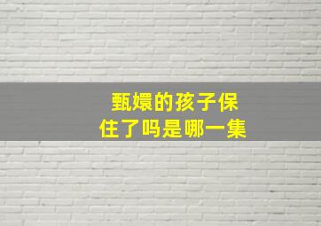 甄嬛的孩子保住了吗是哪一集