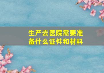 生产去医院需要准备什么证件和材料