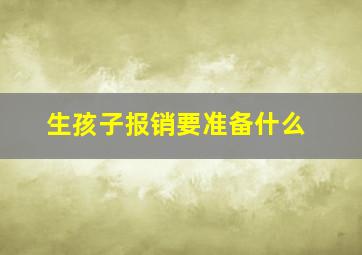 生孩子报销要准备什么