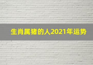 生肖属猪的人2021年运势