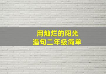 用灿烂的阳光造句二年级简单