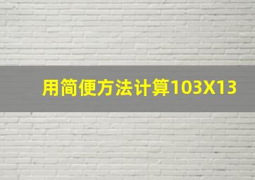 用简便方法计算103X13