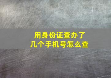 用身份证查办了几个手机号怎么查