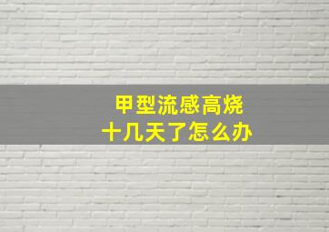 甲型流感高烧十几天了怎么办