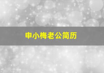 申小梅老公简历