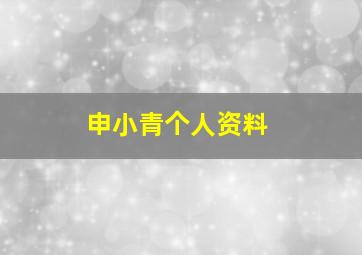 申小青个人资料