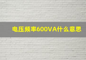 电压频率600VA什么意思