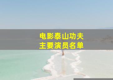 电影泰山功夫主要演员名单