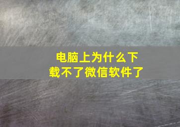 电脑上为什么下载不了微信软件了