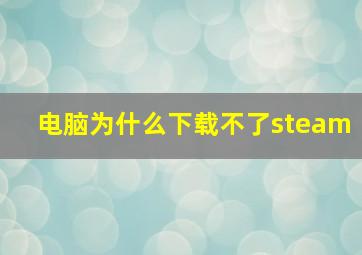 电脑为什么下载不了steam