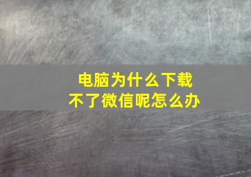 电脑为什么下载不了微信呢怎么办