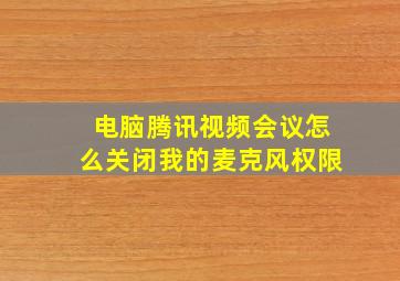 电脑腾讯视频会议怎么关闭我的麦克风权限