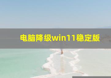 电脑降级win11稳定版