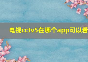 电视cctv5在哪个app可以看