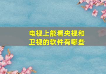 电视上能看央视和卫视的软件有哪些