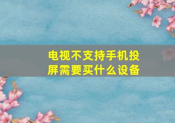 电视不支持手机投屏需要买什么设备