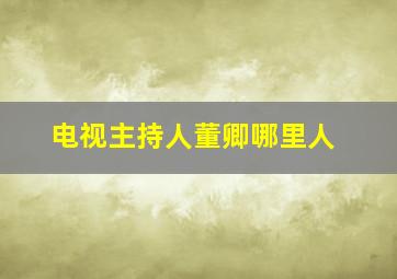 电视主持人董卿哪里人