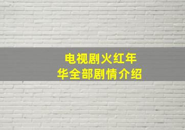 电视剧火红年华全部剧情介绍