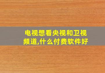 电视想看央视和卫视频道,什么付费软件好