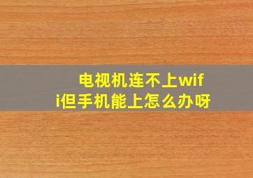 电视机连不上wifi但手机能上怎么办呀