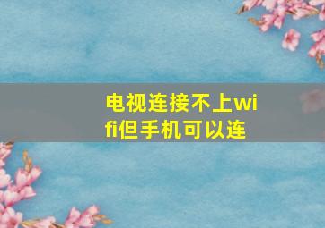 电视连接不上wifi但手机可以连