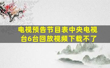 电视预告节目表中央电视台6台回放视频下载不了