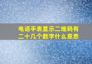 电话手表显示二维码有二十几个数字什么意思