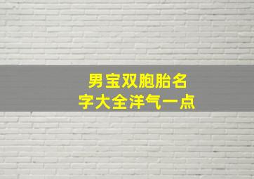 男宝双胞胎名字大全洋气一点