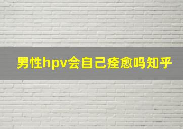 男性hpv会自己痊愈吗知乎