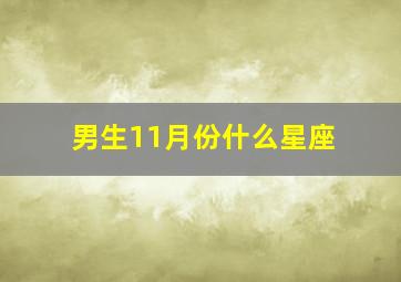 男生11月份什么星座