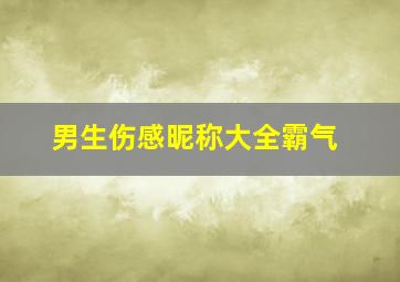 男生伤感昵称大全霸气