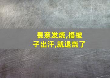 畏寒发烧,捂被子出汗,就退烧了