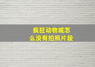 疯狂动物城怎么没有拍照片段