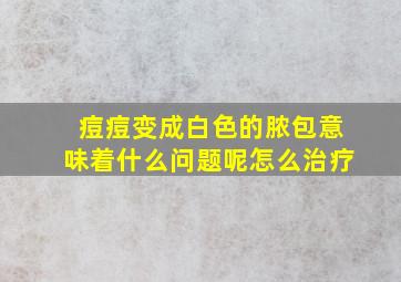 痘痘变成白色的脓包意味着什么问题呢怎么治疗