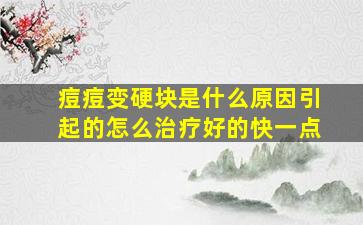 痘痘变硬块是什么原因引起的怎么治疗好的快一点