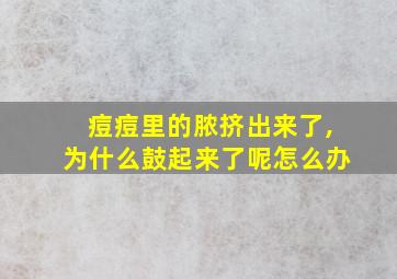 痘痘里的脓挤出来了,为什么鼓起来了呢怎么办