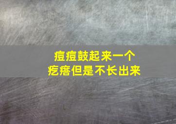 痘痘鼓起来一个疙瘩但是不长出来