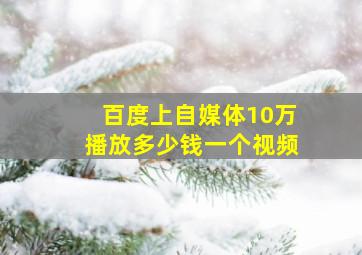 百度上自媒体10万播放多少钱一个视频