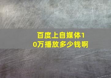 百度上自媒体10万播放多少钱啊