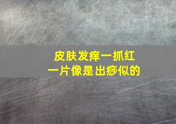 皮肤发痒一抓红一片像是出痧似的