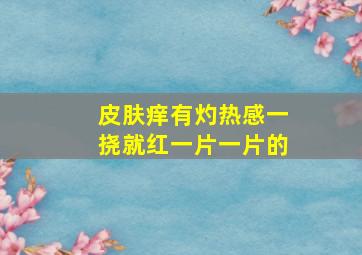 皮肤痒有灼热感一挠就红一片一片的