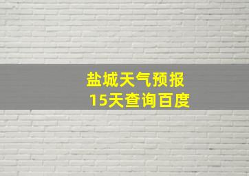 盐城天气预报15天查询百度